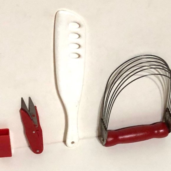 Vintage Kitchen Mini Scissors, Cake Beater, Pie Dough Cutter - Picture 2 of 5